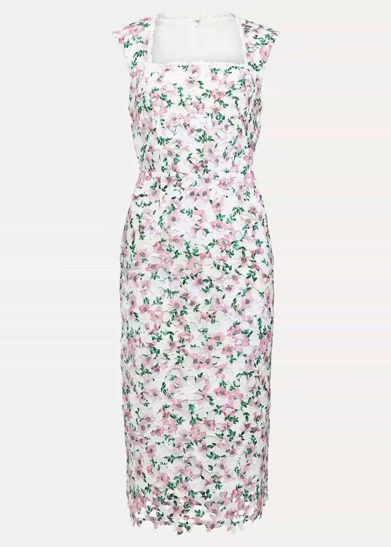 Cut-work Midi Dress