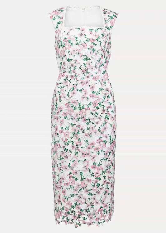 Cut-work Midi Dress